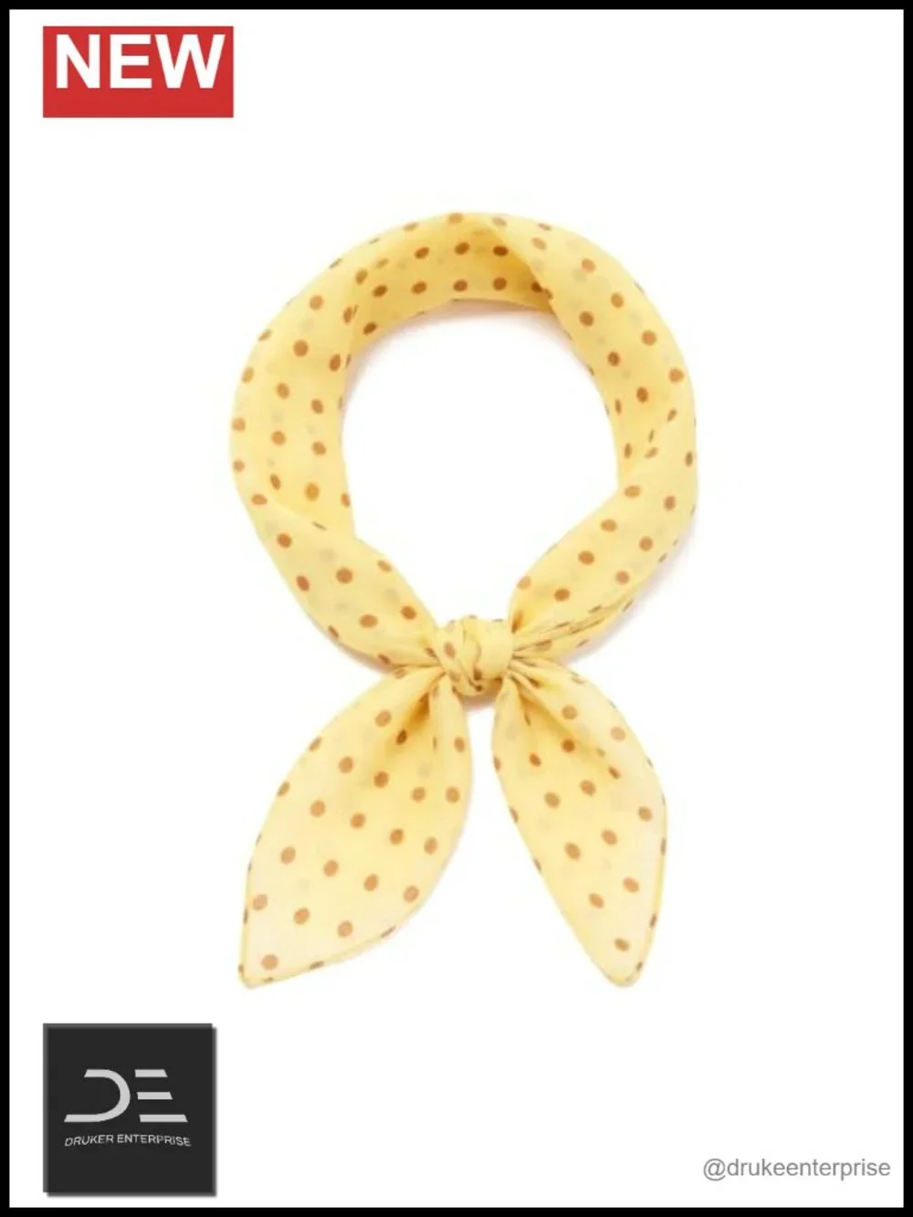 Polka Dot Chiffon Square Scarf 1950s Retro Head Neck Hair Tie